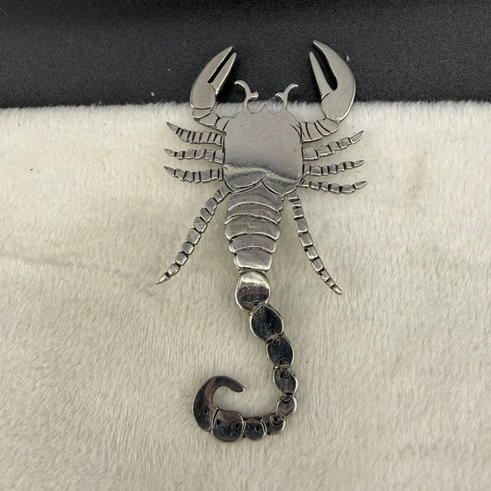 Vintage Scorpion Brooch Silver Tone Ocean Sea Life Large